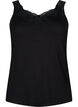 Viscose top with lace edge, Black, Packshot image number 0