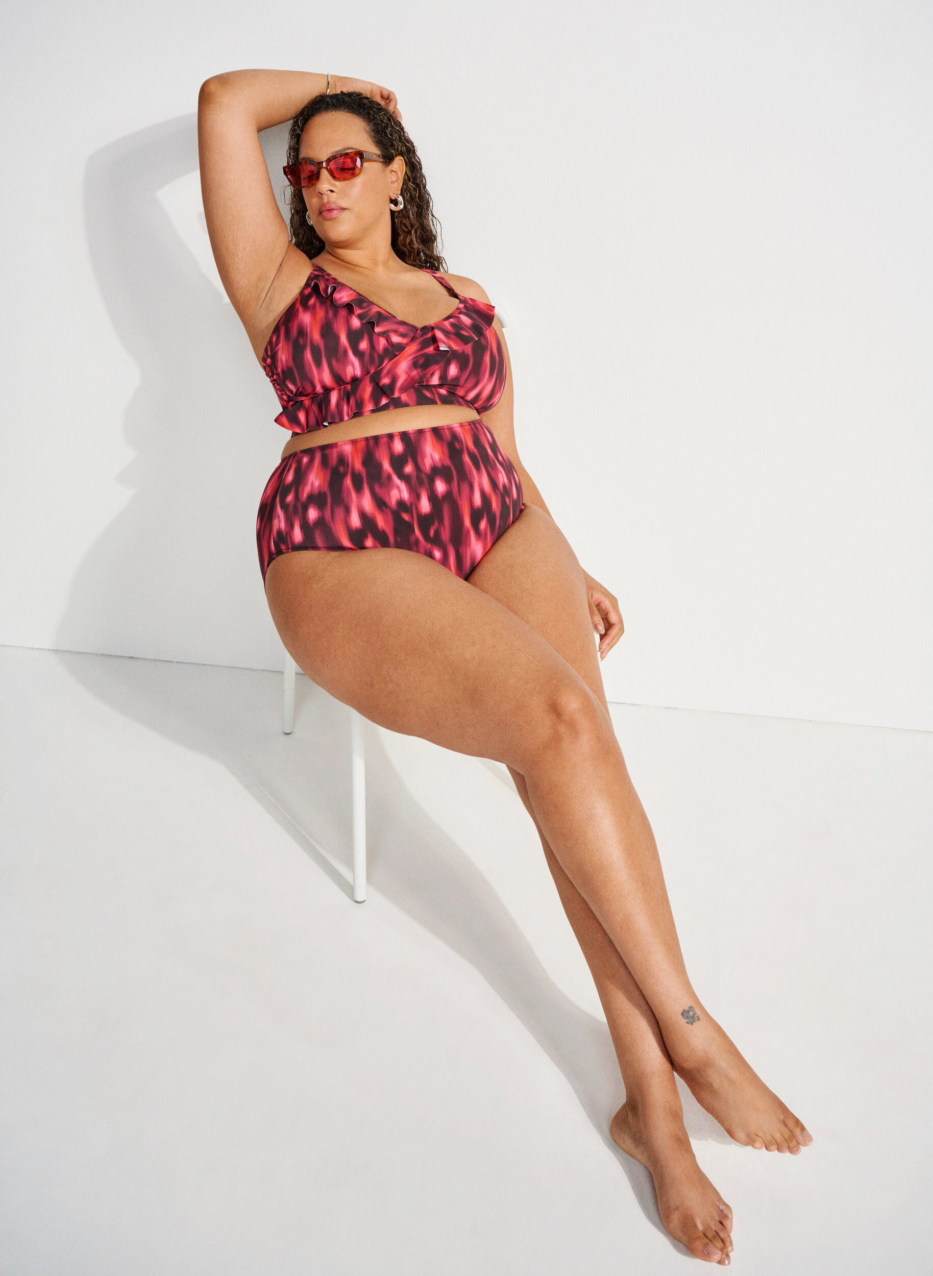 ZizzifashionBikini briefs with print and high waist, Red, Image image number 0