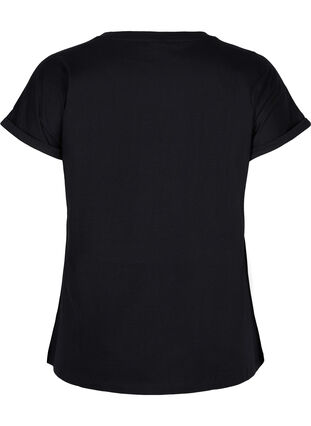Cotton t-shirt with British embroidery, Black, Packshot image number 1