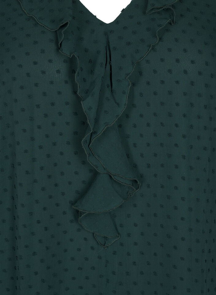 Tunic with ruffles and dotted texture, Scarab, Packshot image number 2