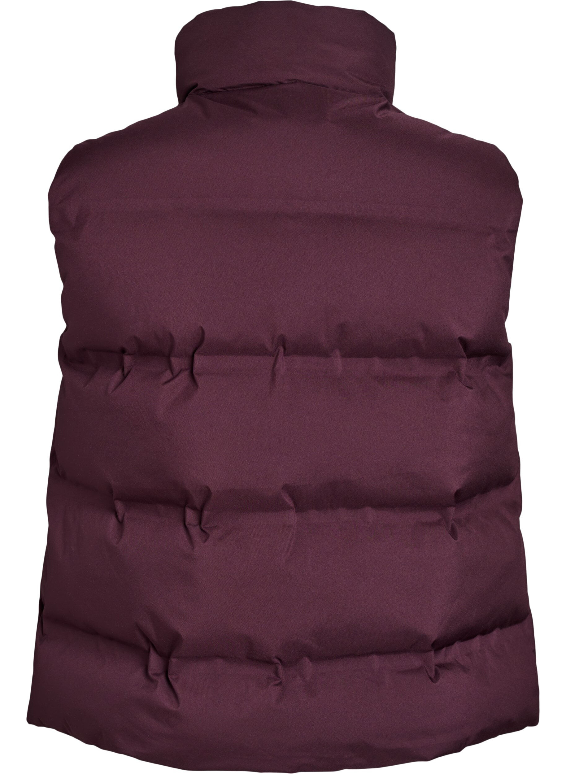 ZizzifashionShort puff vest with high collar, Dark Bordeaux, Packshot image number 1