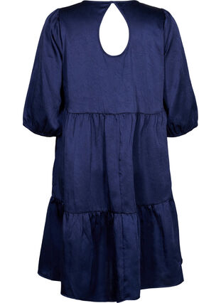 Dress with back detail and 3/4 sleeves, Maritime Blue, Packshot image number 1
