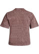 Cotton T-shirt with front print, Brown, Packshot image number 1