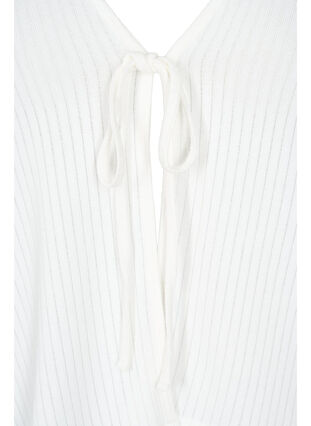 Ribbed cardigan with tie-string, White, Packshot image number 2