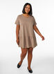 Short A-line dress with a washed look, Brown, Model image number 1