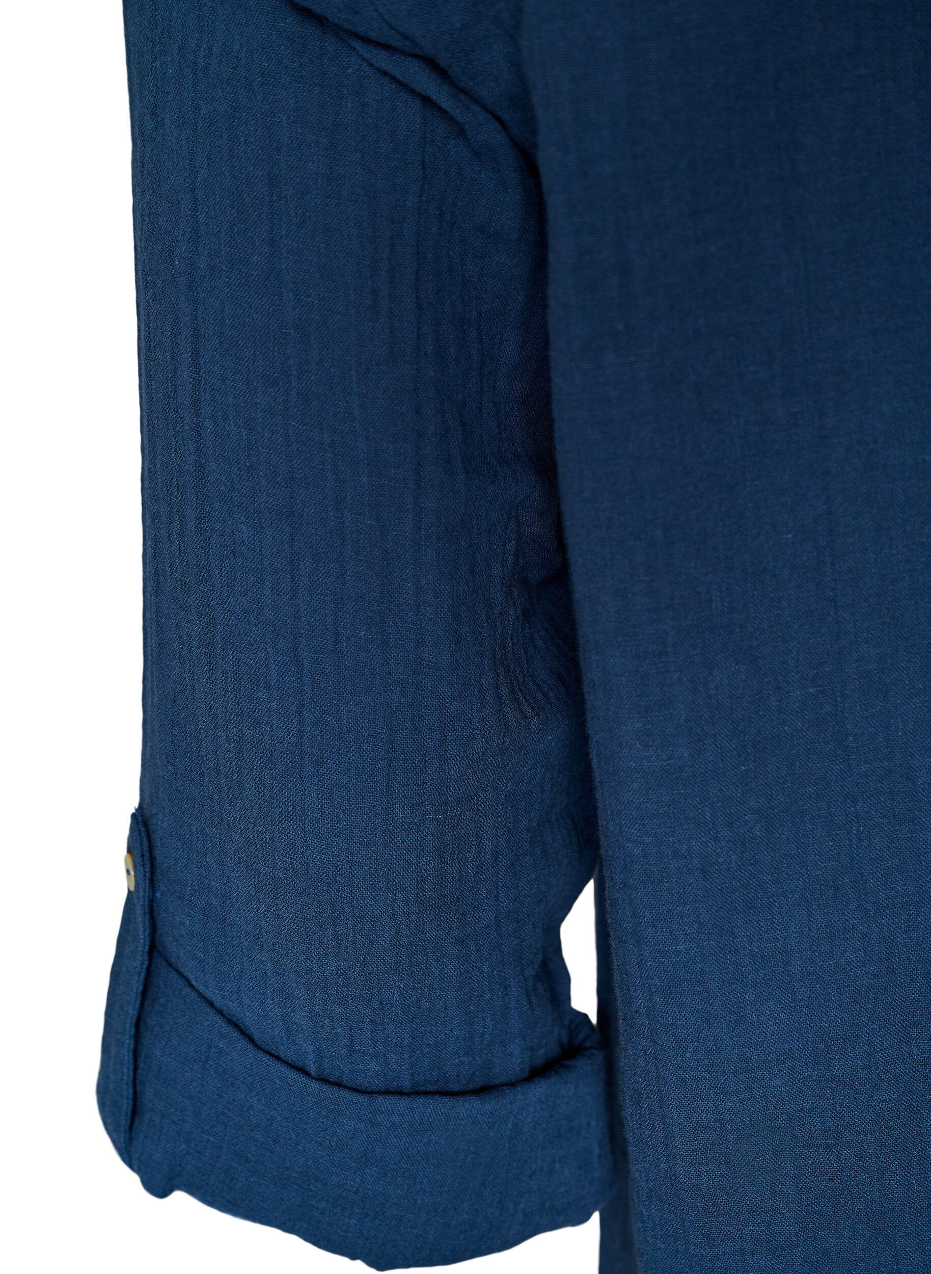 ZizzifashionCotton muslin tunic with broderie anglaise, Blue, Packshot image number 3