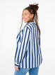 Striped satin shirt with collar, Blue Stripe, Model image number 1