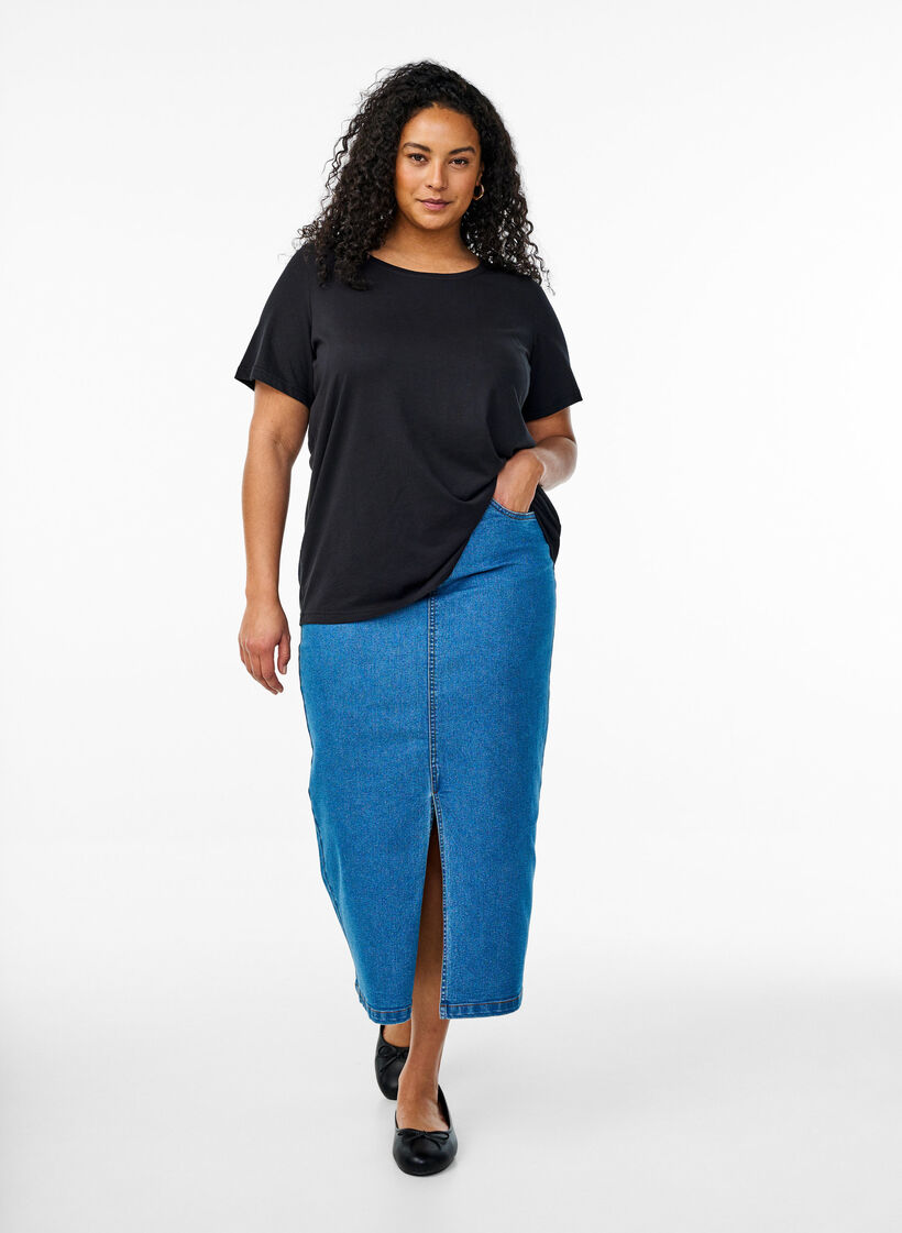 FLASH - 2-pack t-shirts with crew neck, Black/Black, Model image number 2