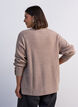 Knitted blouse with ribbed texture and button details, Beige, Model image number 2