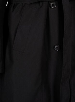 Trench coat with belt and slit, Black, Packshot image number 3