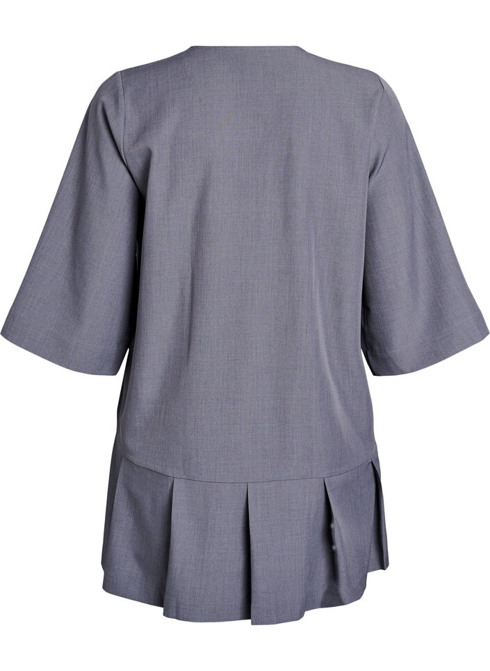 Short A-line dress with zipper and 3/4-sleeves, Grey, Packshot image number 1