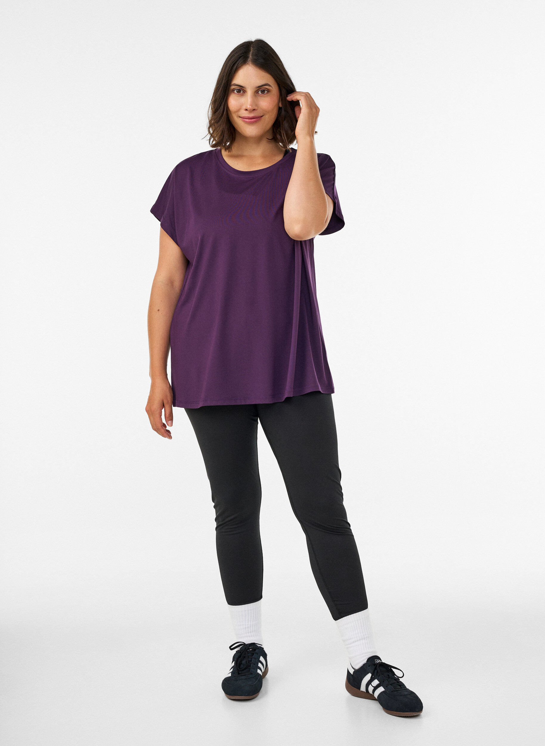 ZizzifashionSolid-coloured training T-shirt, Purple, Model image number 1