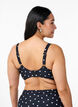 Bikini top with underwire and pattern, Black, Model image number 2