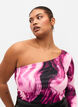 One-shoulder blouse with print, Raspberry Rose AOP, Model image number 2