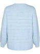 Knitted blouse with round neck and lace pattern, Cashmere Blue Mel., Packshot image number 1