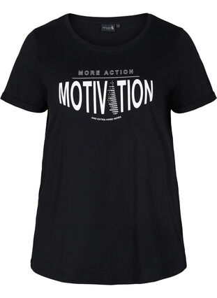 Training T-shirt with print, Black More Action, Packshot image number 0
