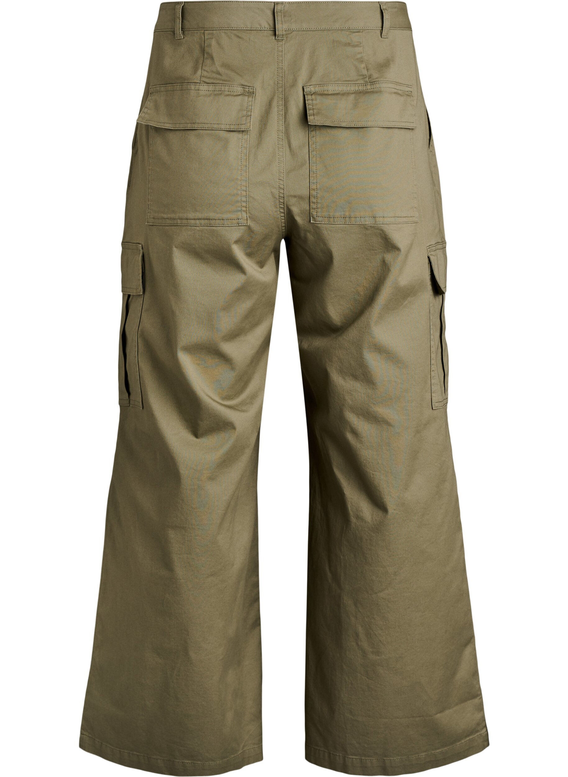 Zizzifashion Wide-leg cargo trousers with a high waist, Green, Packshot image number 1