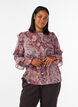 Blouse with paisley print and ruffle details, Purple, Model image number 0