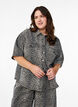Denim shirt with leopard print and short sleeves, Leopard, Model image number 0