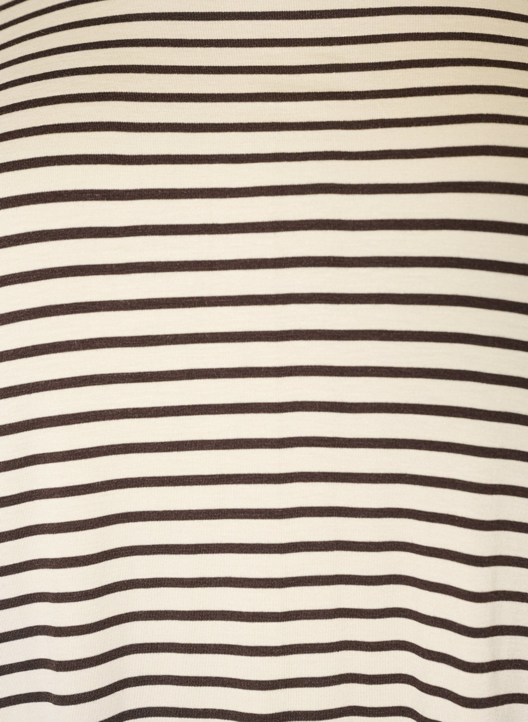ZizzifashionT-shirt with TENCEL&trade; Lyocell and stripes, Brown, Packshot image number 2