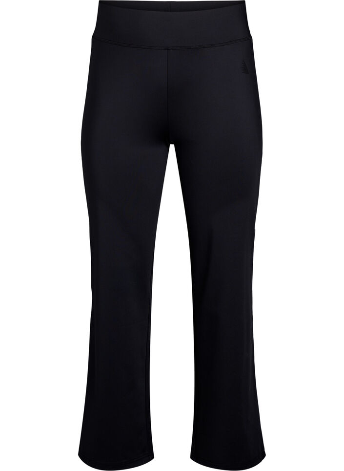 Flared workout pants with contrast piping, Black, Packshot image number 0