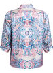 Satin-look blouse with a paisley print and 3/4 sleeves, Blue, Packshot image number 1