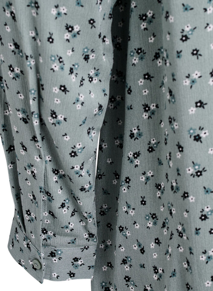 Long shirt with floral print, Green, Packshot image number 3