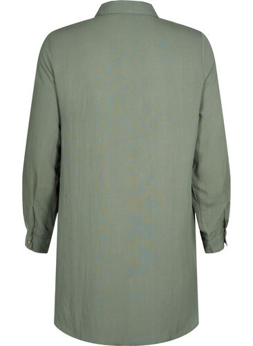 Long plain viscose shirt, Thyme, Packshot image number 1