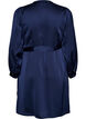 Short satin dress with wrap design, Blue, Packshot image number 1