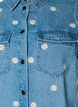 Short denim dress with embroidered flowers, Light Blue, Packshot image number 2