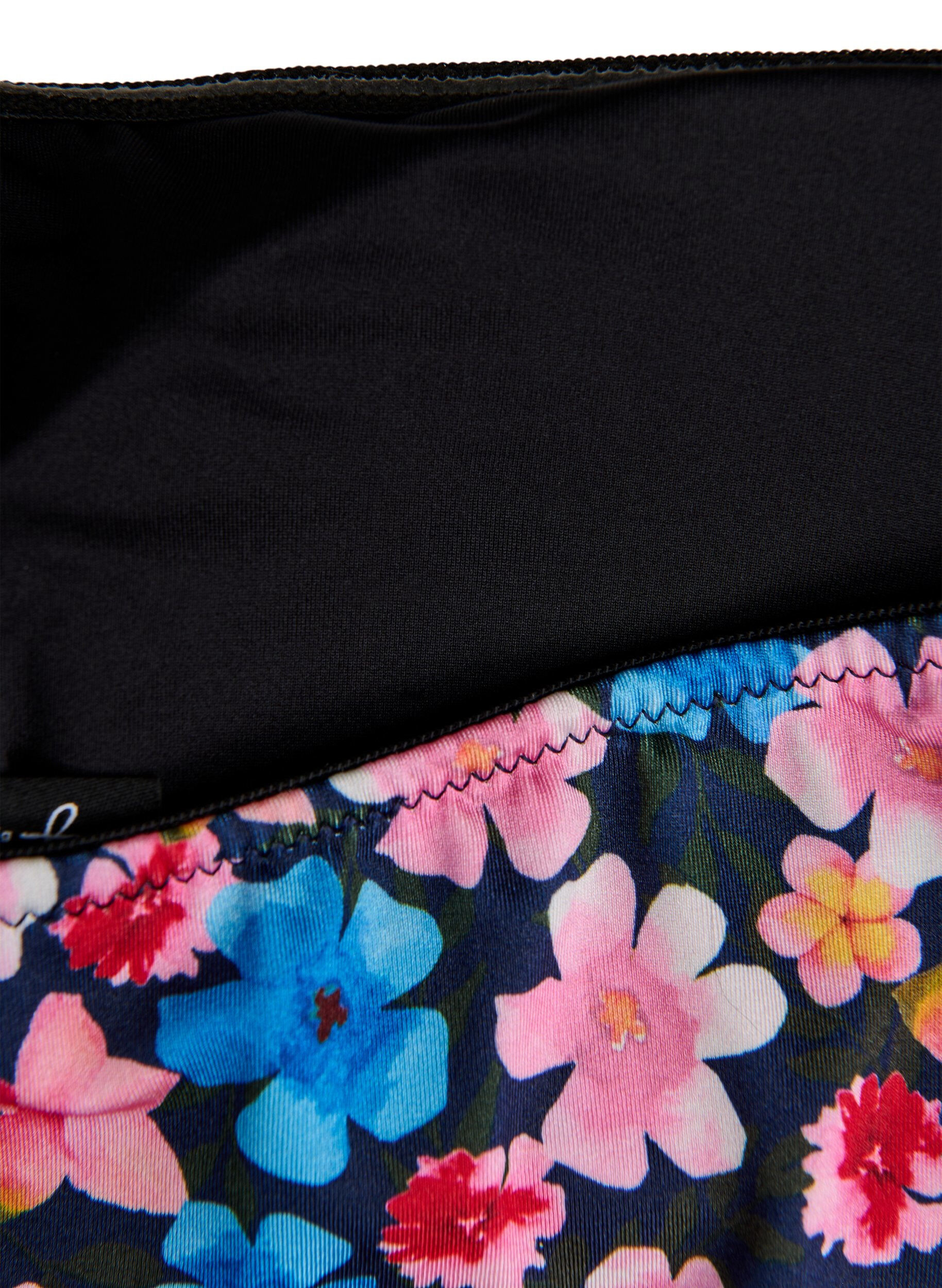 Zizzifashion Floral bandeau bikini top, Red, Packshot image number 3