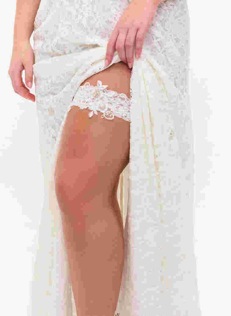 Garter with lace, Star White, Model