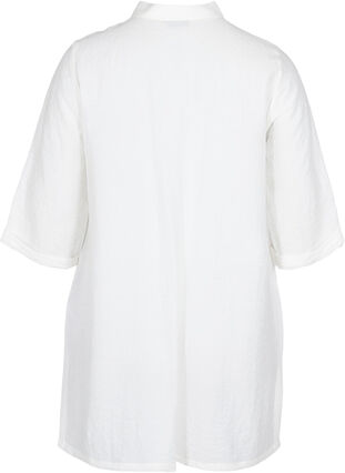Long shirt with 3/4 sleeves, Bright White, Packshot image number 1