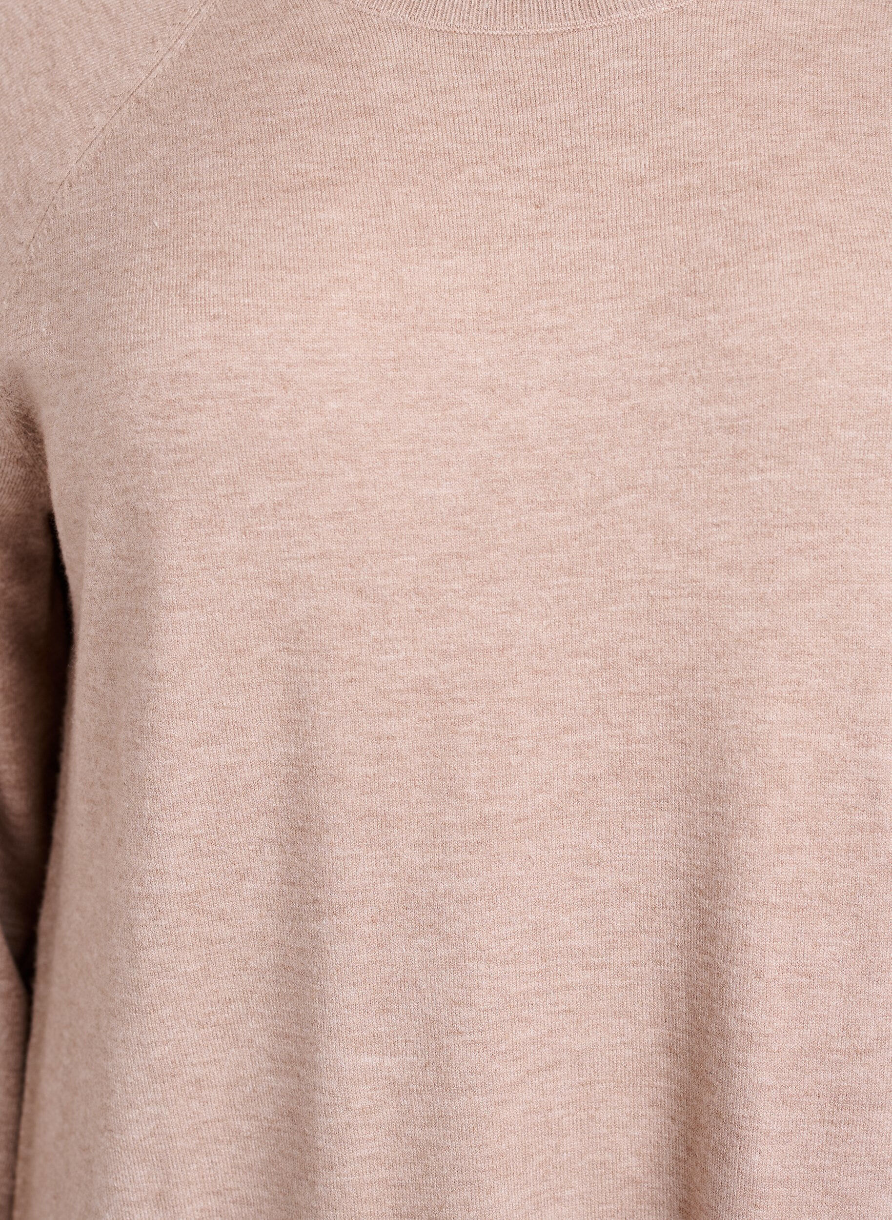 Zizzifashion Short knitted dress with raglan sleeves, Beige, Packshot image number 2