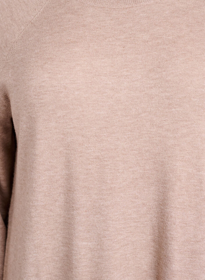 Short knitted dress with raglan sleeves, Beige, Packshot image number 2