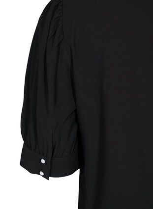A-line blouse in viscose, Black, Packshot image number 3