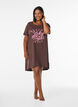 Short-sleeved nightgown in organic cotton, Brown, Model image number 1