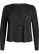 Blouse with textured pattern and button fastening, Black, Packshot image number 0