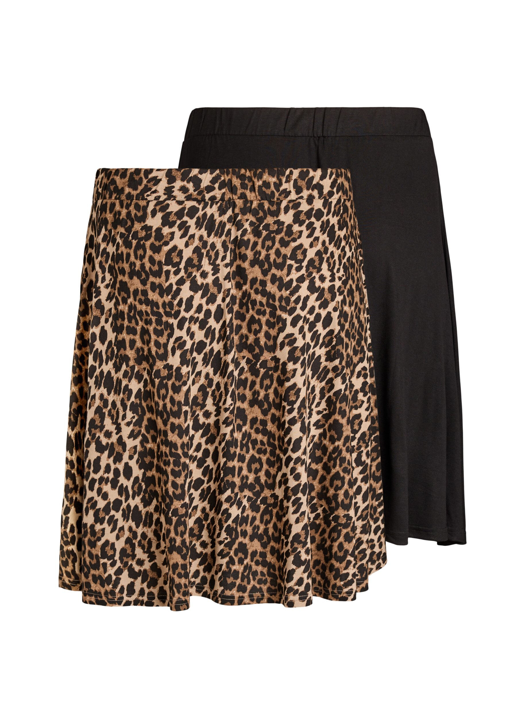 Zizzifashion2-pack skater skirts in viscose, Black, Packshot image number 1