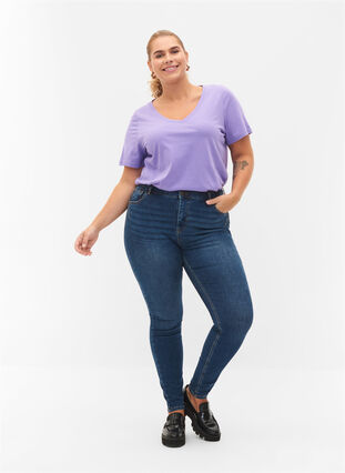 2-pack basic cotton t-shirt, Paisley Purple/Navy, Model image number 2