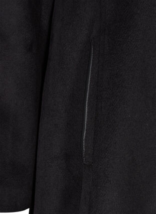 Hooded jacket with wool, Black, Packshot image number 3