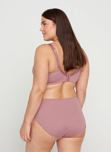 Knickers with lace and a regular waist, Wistful Mauve, Model image number 1