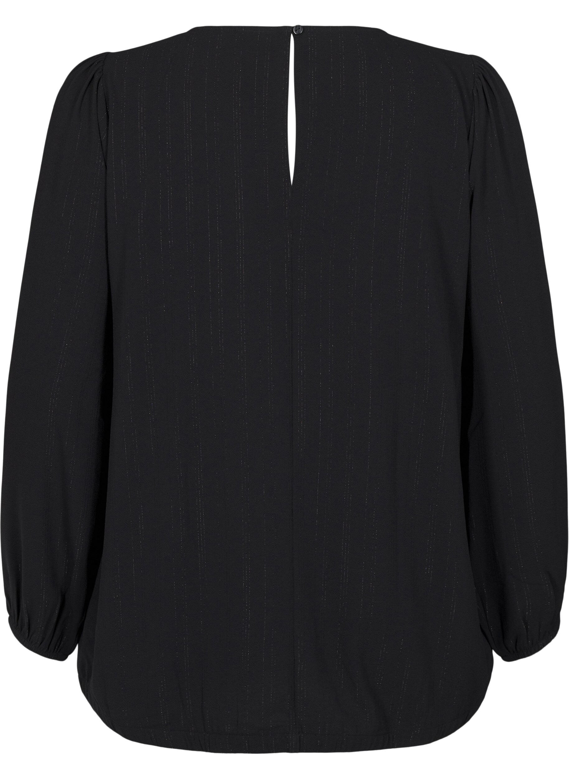 Zizzifashion Blouse with silver glitter, Black, Packshot image number 1