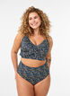 Bikini briefs with print and high waist, Green, Model image number 0