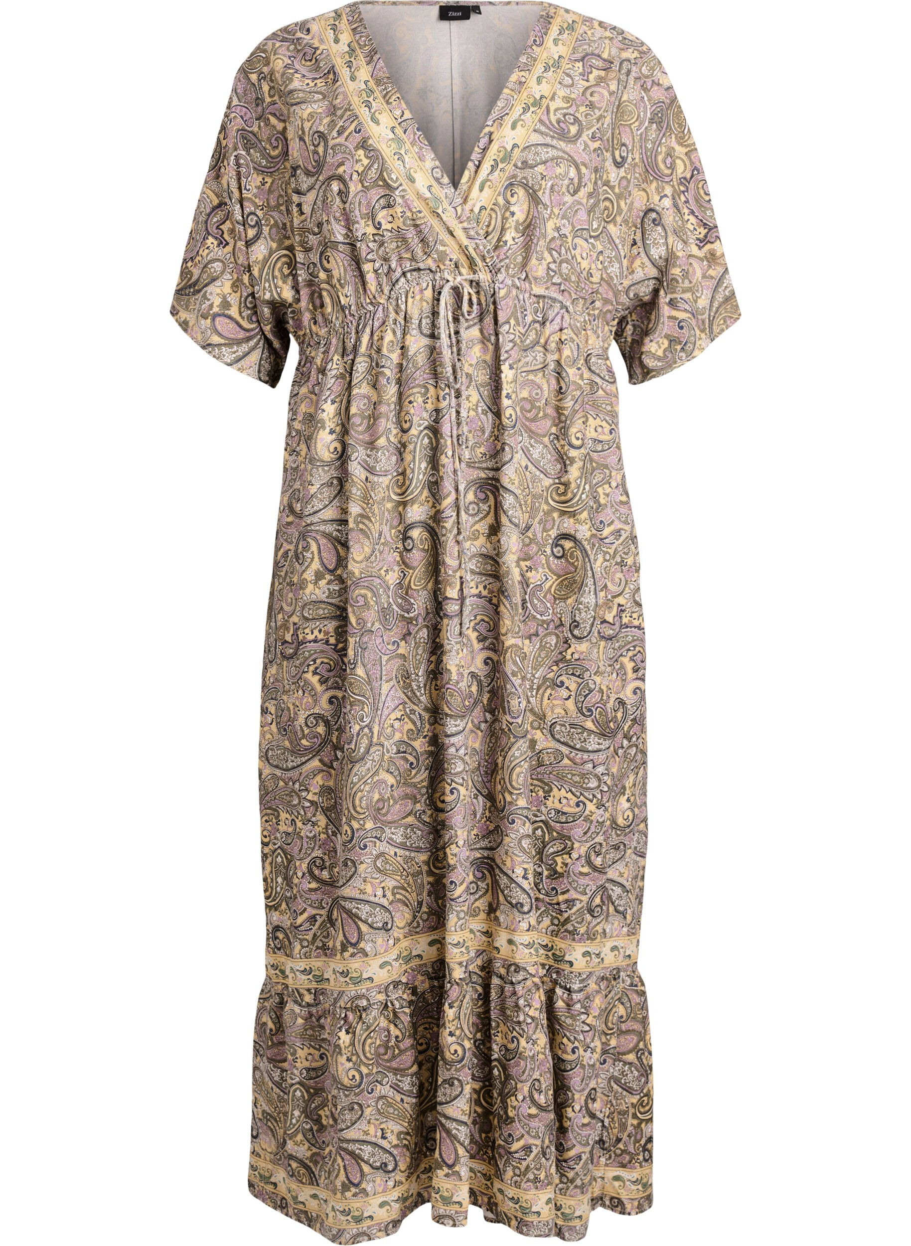 Viscose maxi dress with a paisley print