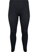 Seamless leggings in houndstooth pattern, Black w. Dark Grey, Packshot image number 0