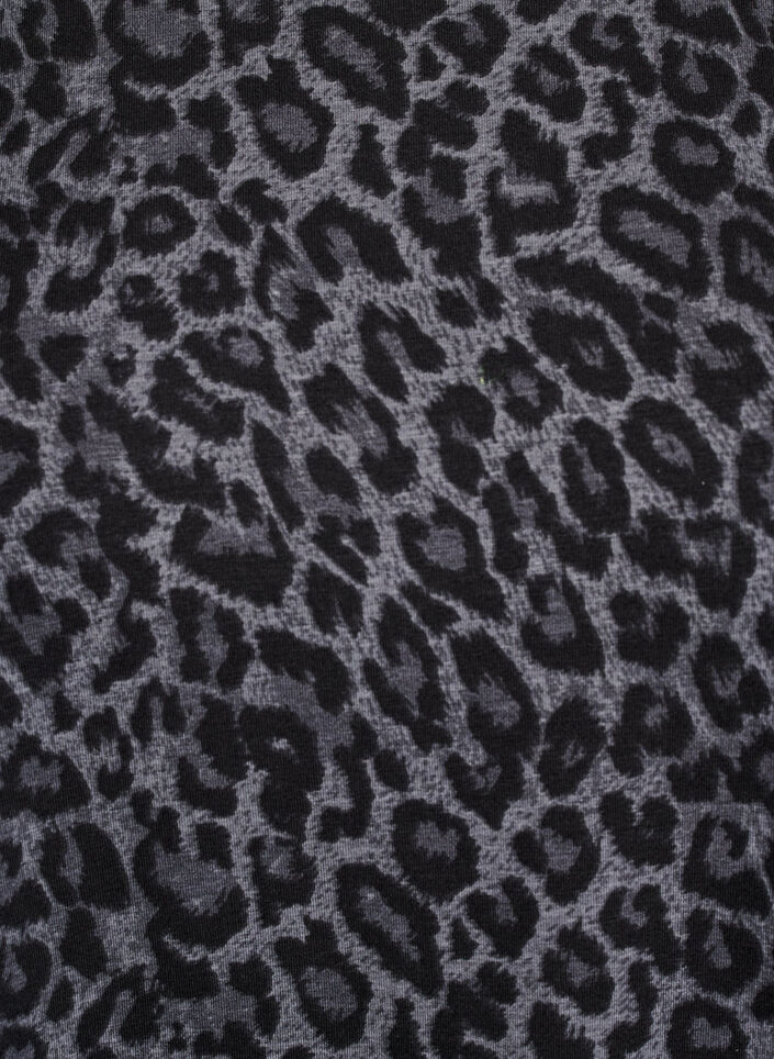 Long-sleeved dress with round neck and leopard print, Dark Grey Leo, Packshot image number 2