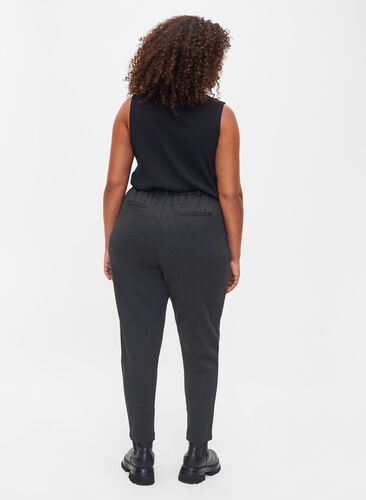 Cropped trousers with pockets, Dark Grey Melange, Model image number 1