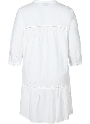 Cotton A-line dress, Bright White, Packshot image number 1