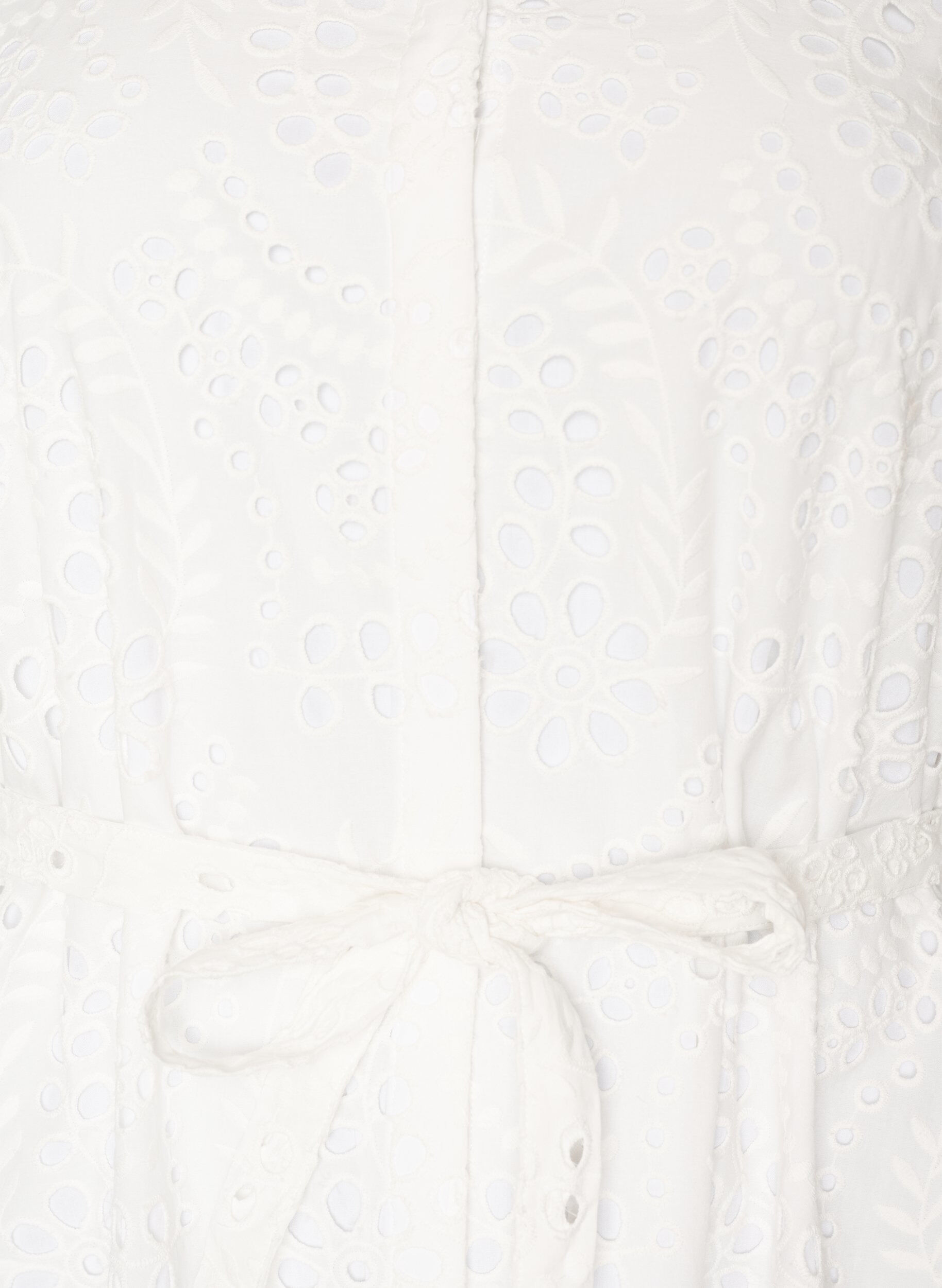 ZizzifashionShirt dress in broderie anglaise with a tie-belt, White, Packshot image number 2